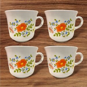 Vintage Corelle by Corning Wildflower Coffee Cups | Set of 4
